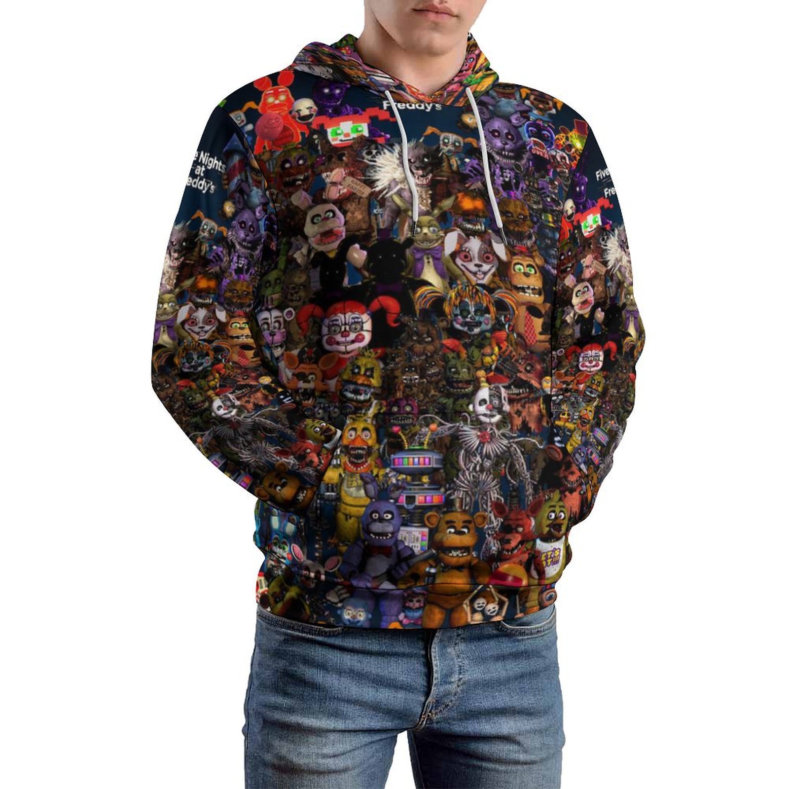 Five Nights at Freddy's Hoodie 3D Print Pullover Hooded Long Sleeve Sweatshirts Tops Blouse with Pocket for Mens Womens